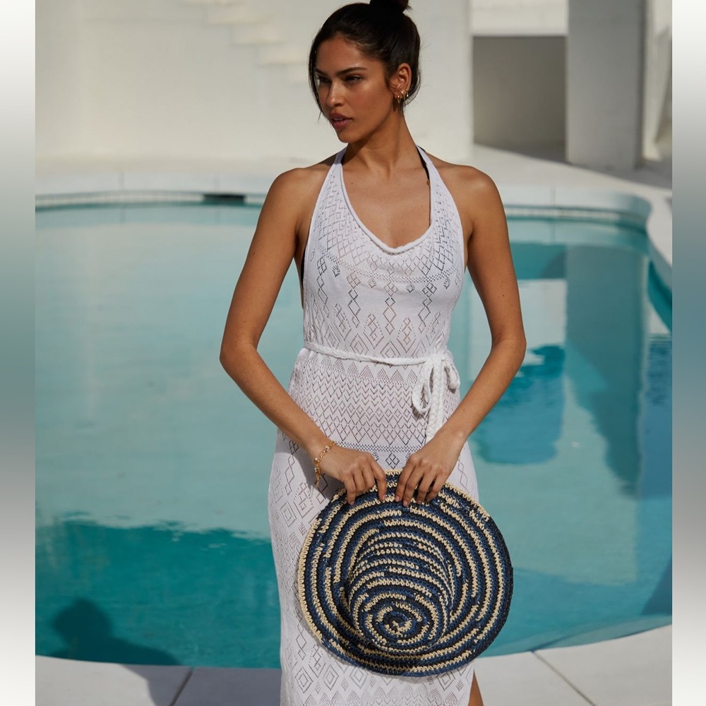 New Anthropologie San Diego Co. Spacedye Bucket Hat Blue cream SummerBeach Pool - Picture 3 of 9